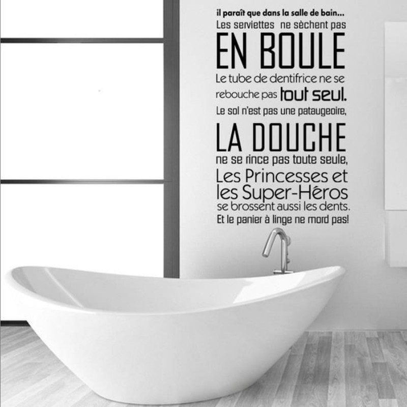 Stickers muraux drôle pour salle de bain sur le bonheur de vivre